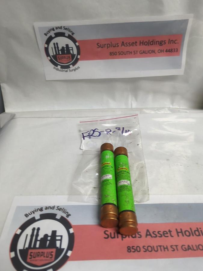 Used COOPER BUSSMANN,FRS-R-8/10,FUSETRON 8/10 AMP FUSE LOT OF 2 PRE-OWNED