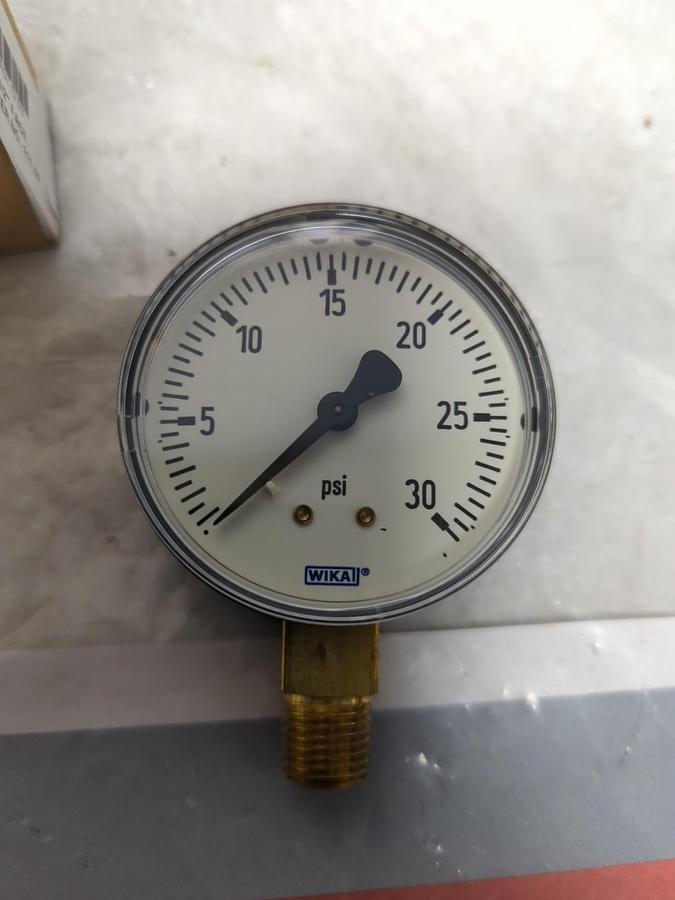 WIKA,4253116,GAUGE RANGE 30PSI 1/4 IN NPT BOTTOM CONNECTION 2-1/2 IN FACE NOS