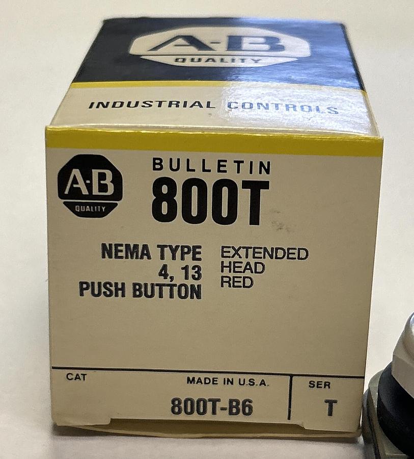 Used ALLEN BRADLEY,800T-B6,SER T RED PUSH BUTTON NEW