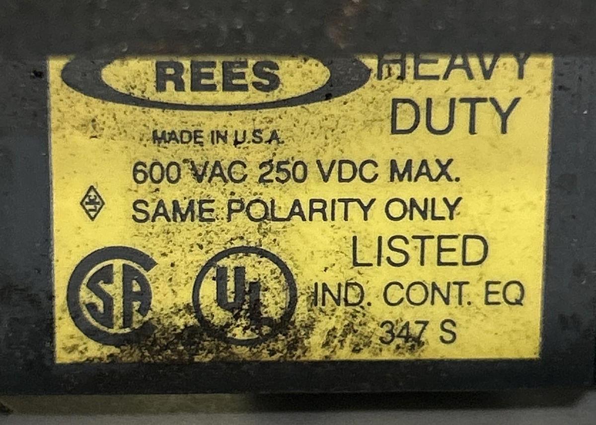 Used REES,347S,HEAVY DUTY PUSH BUTTON 600V 250VDC