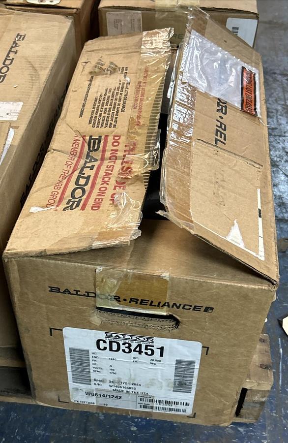 BALDOR,CD3451,DC MOTOR 1/2HP 1750RPM 180VDC 56C FRAME NOS