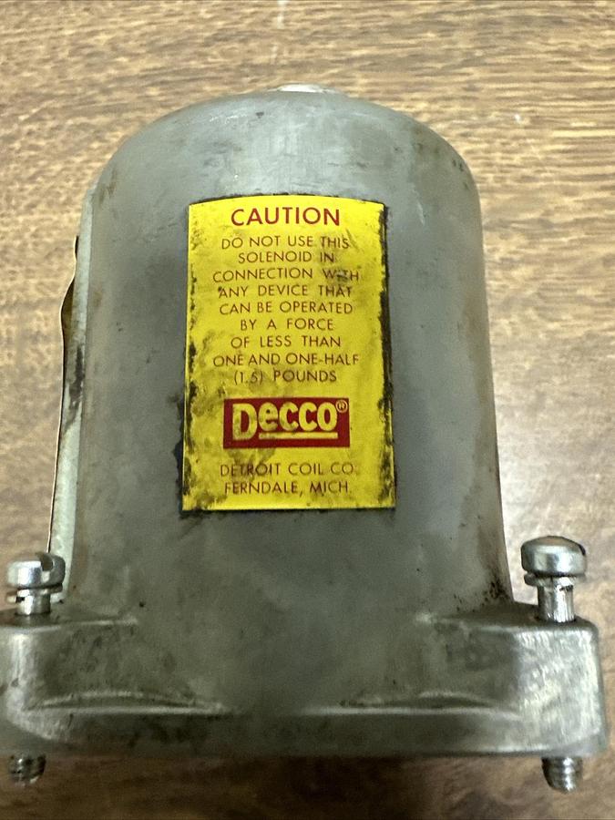 Used Decco,17-784,Oil Immersed Solenoid 115V 60 Cycles