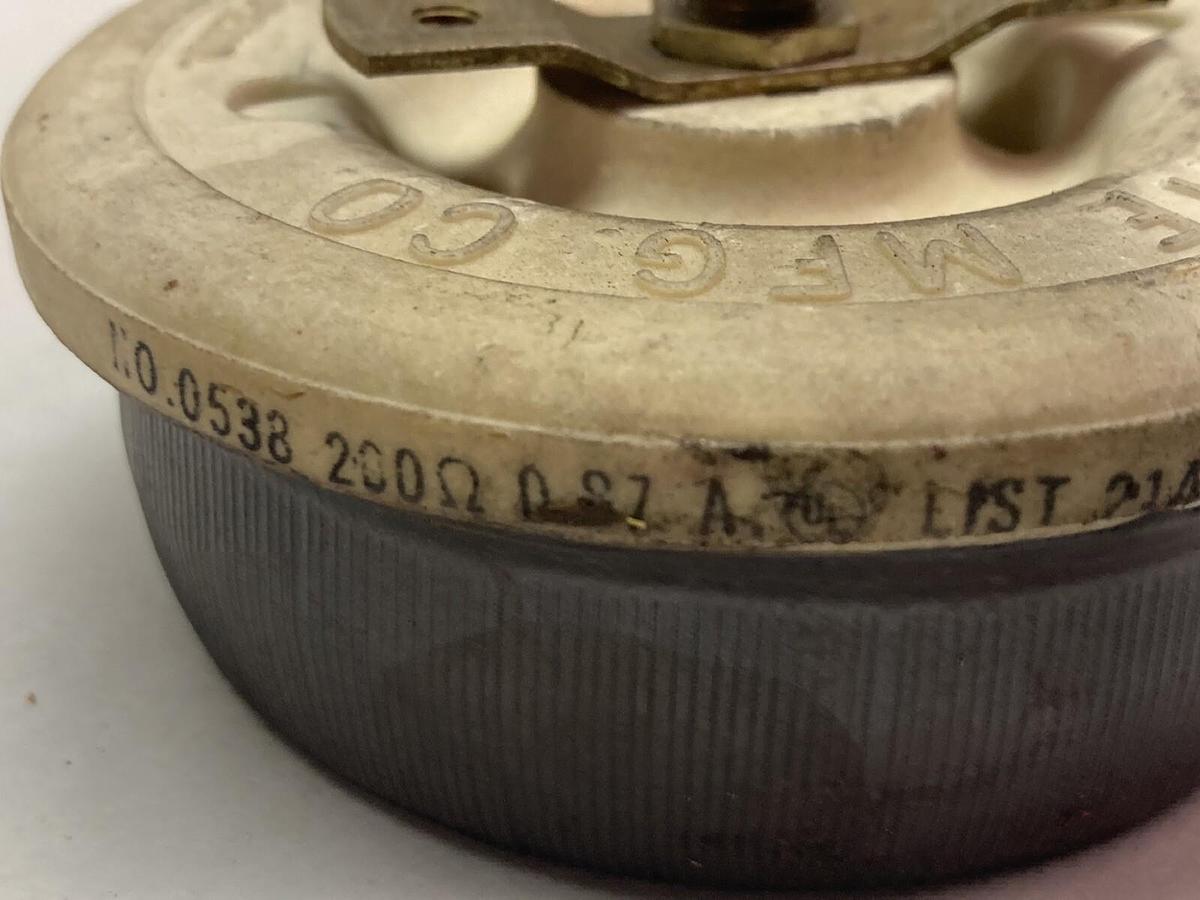 Used Ohmite,0538,Rheostat 0.87A Series 7908
