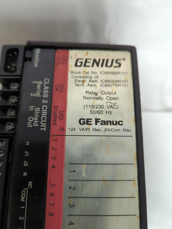 Used GE FANUC,IC660BBR101,GENIUS BLOCK RELAY OUTPUT MODULE PRE-OWNED