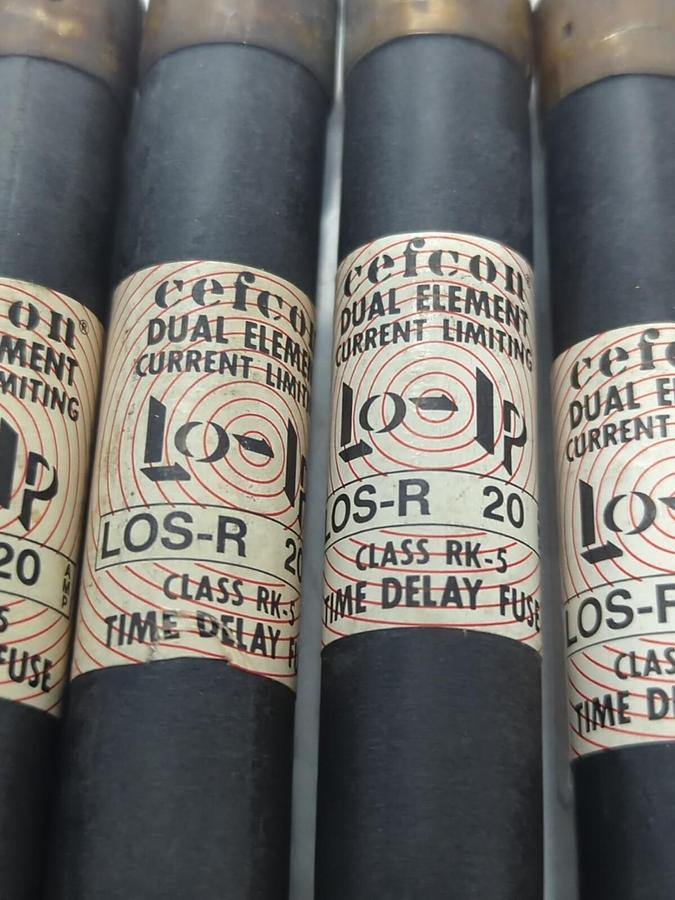 Used CEFCON,LOS-R-20,CLASS RK-5 20 AMP FUSE LOT OF 7 PRE-OWNED