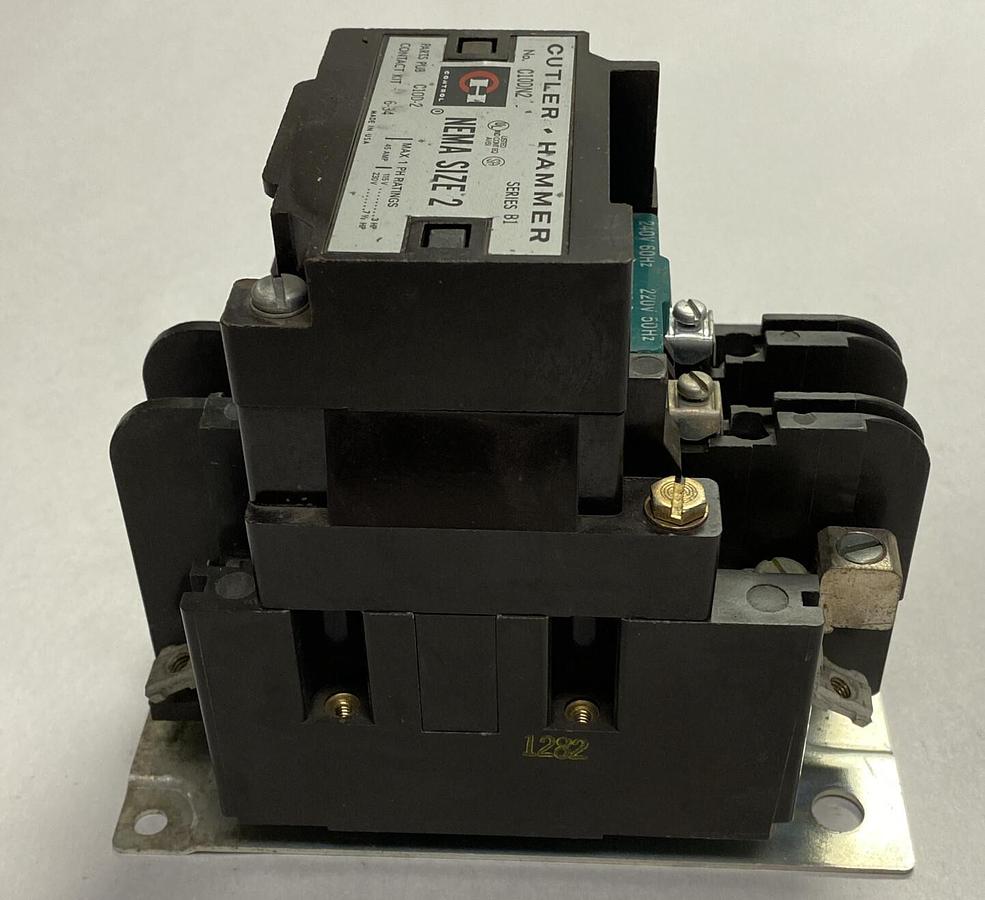 Used CUTLER HAMMER,C10DN2BB,CONTACTOR SIZE2 45AMP 220/240V