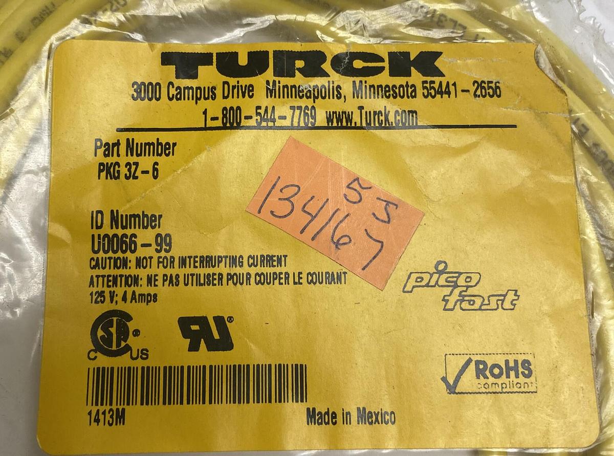 Used TURCK,PKG32-6,PICOFAST MOLDED CORDSETS