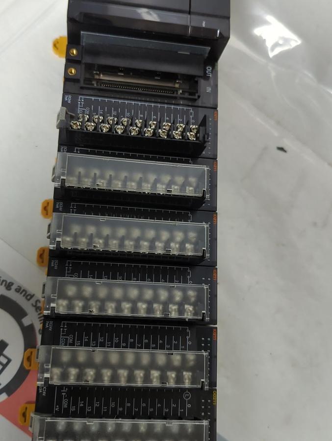 Used OMRON,NJ-PA3001,SUPPLY UNIT WITH (5) ID211 & (3) OD211 MODULES PRE-OWNED
