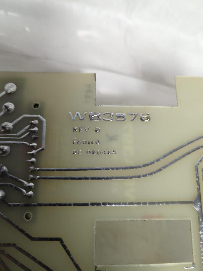 Used FEMCO,WBA3976,CIRCUIT BOARD REV K PRE-OWNED