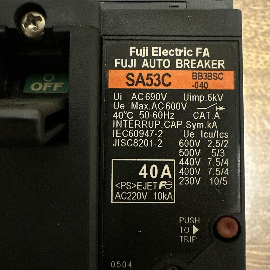 Used Fuji,SA53C,Circuit Breaker 40 Amp