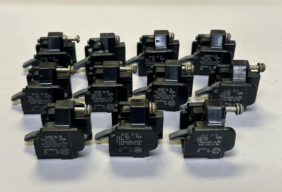 Used ALLEN BRADLEY,1495-F1,AUXILAIRY CONTACT LOT OF 11