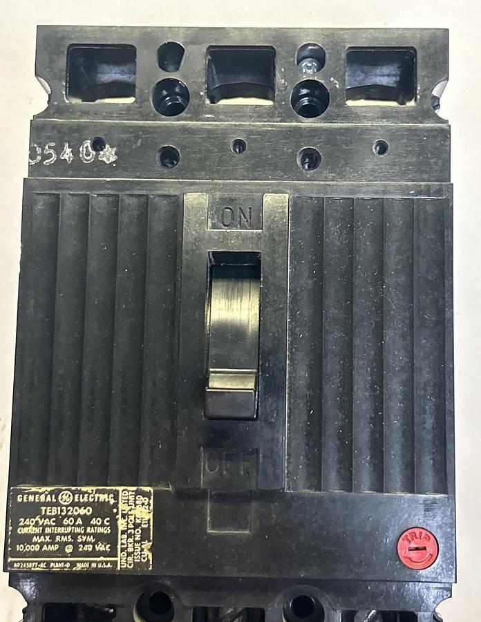Used GENERAL ELECTRIC,TEB132060,CIRCUIT BREAKER 60A 240V 3P