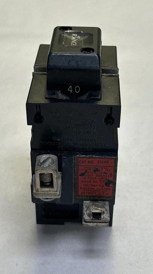 Used BULLDOG ELECTRIC,31240,PUSHMATIC CIRCUIT BREAKER 40A 120/240V 2P