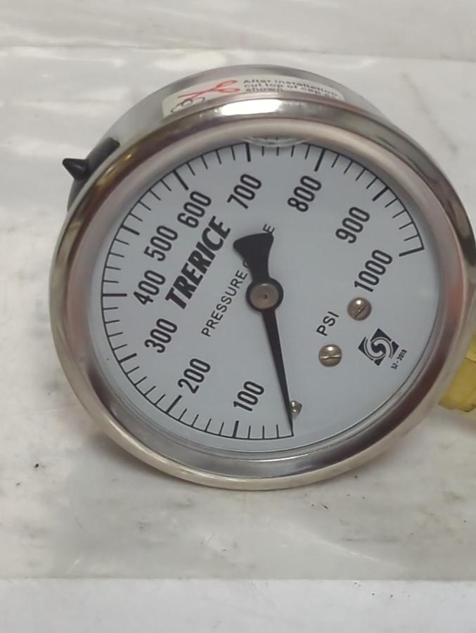 TRERICE,D82LFB,PRESSURE GAUGE 0-1000PSI 1/4 NPT LM NOS