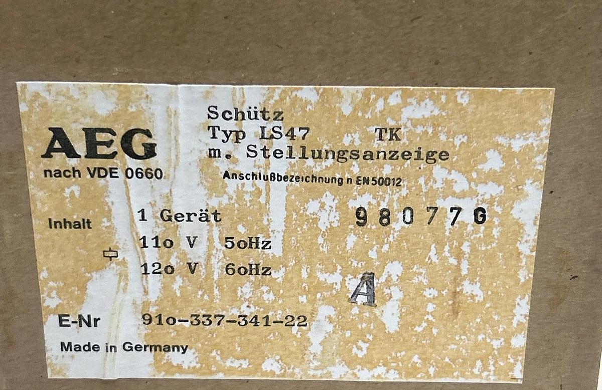 Used AEG,LS47,POWER CONTACTOR NEW