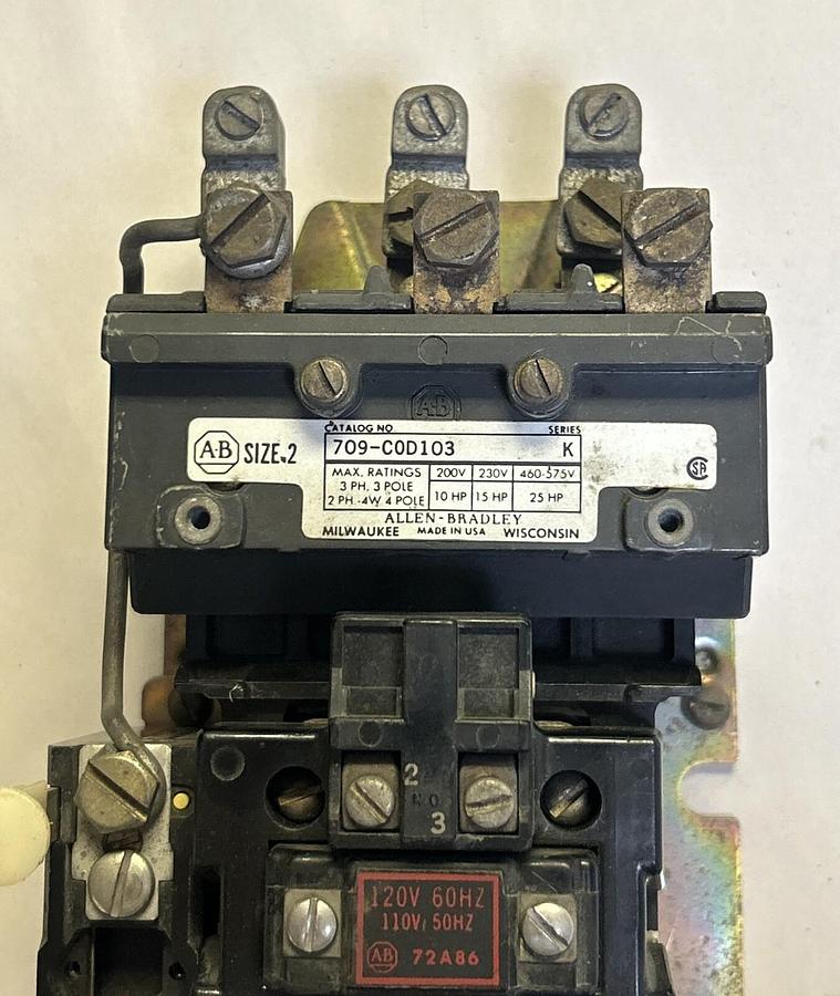 Used ALLEN BRADLEY,709-C0D103,MOTOR STARTER SIZE 2
