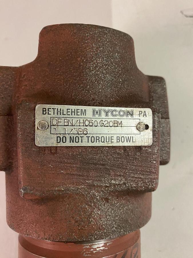 Used HYCON,DFBN/HC60G20BM1.1/3B6,HIGH PRESSURE 3/4 INCH HYDRAULIC FILTER