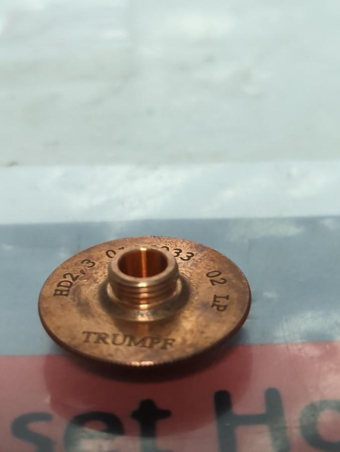 Used TRUMPF,0126933,CHROME PLATED LASER MACHINE NOZZLE 2.3MM/M8/ECE LOT OF 3