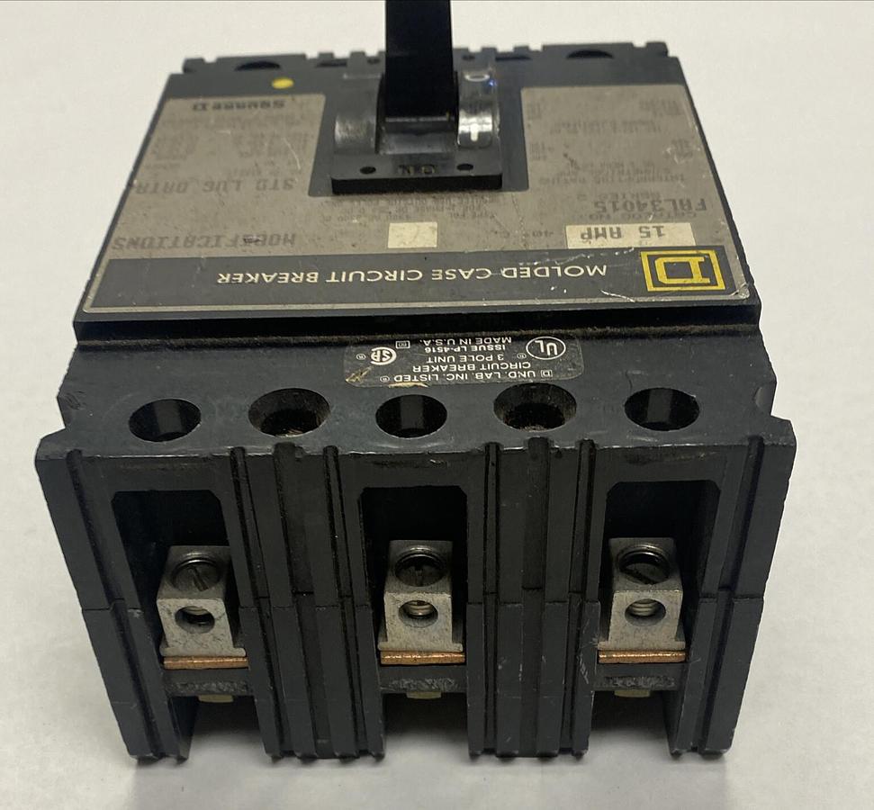 Used SQUARE D,FAL34015,CIRCUIT BREAKER 15A 600V 3 POLE