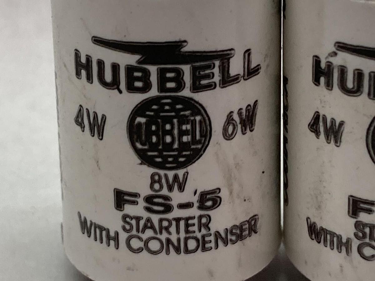 Hubbell,FS-5,Fluorescent Lamp Starter 4-6W LOT OF 3