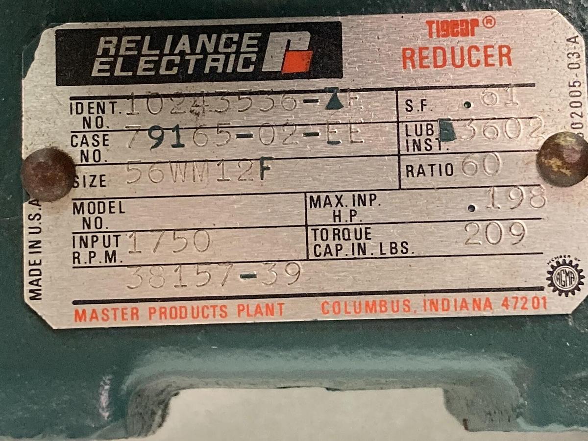 Used Reliance,10243536-7E,Gear Speed Reducer