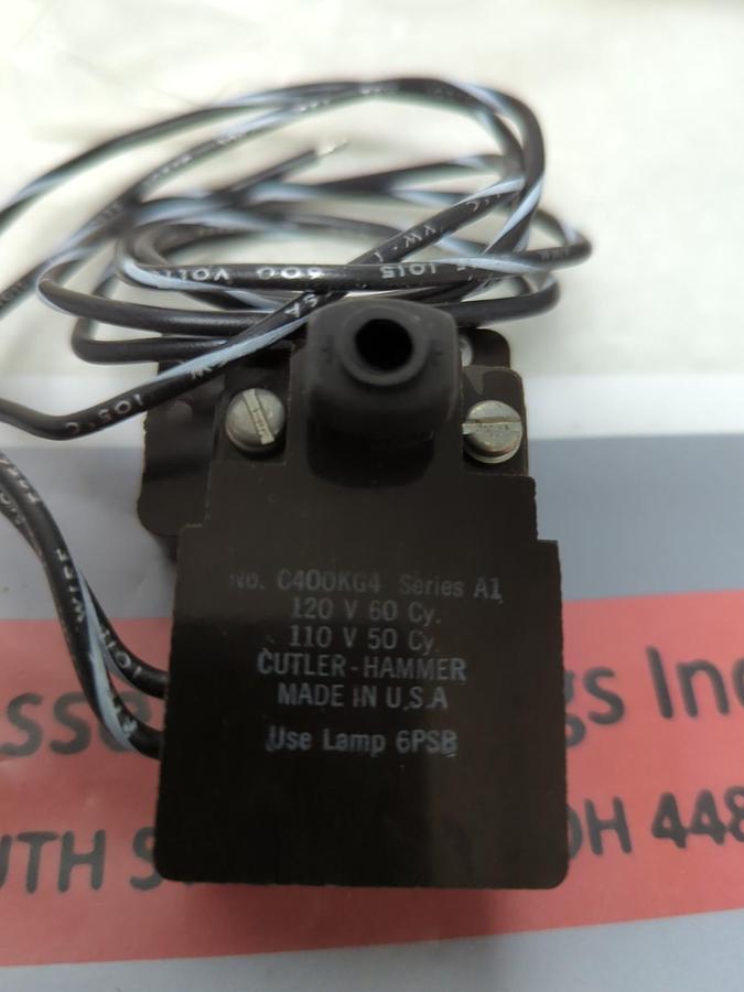 CUTLER-HAMMER,C400KG4A,COVER CONTROL KIT PILOT LIGHT 120V 60HZ NOS