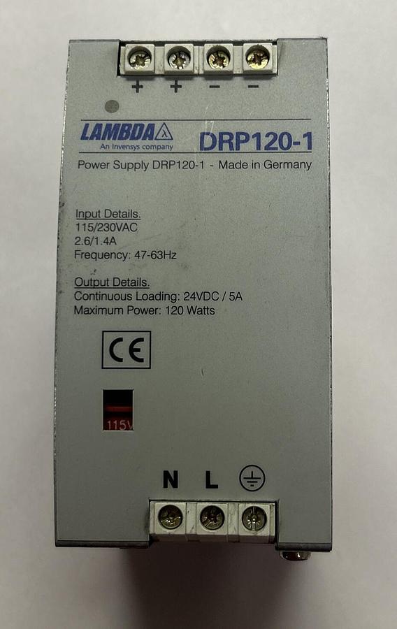Used LAMBDA,DRP-120-1,POWER SUPPLY 24VDC
