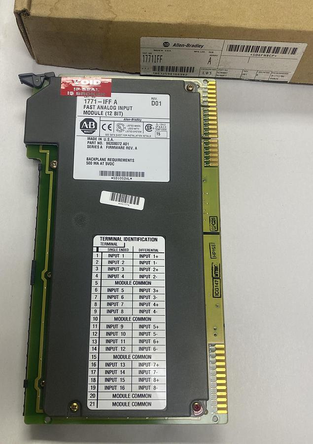 Allen Bradley,1771-IFF,Ser A Fast Analog Input Module NOS