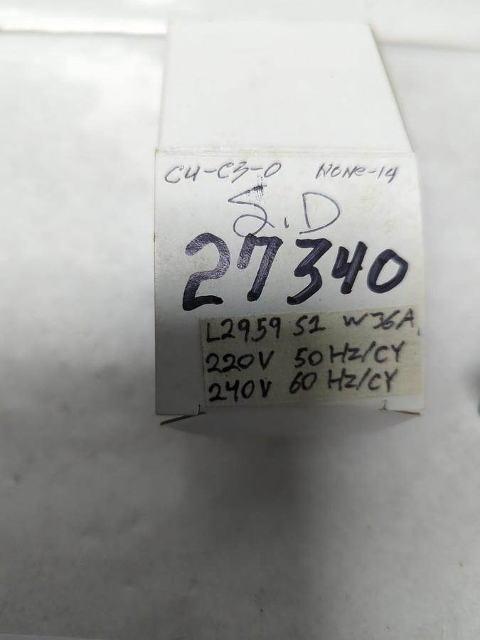 Used SQUARE D,L2959,COIL SI W36A 220V 50CY 240V 60CY PRE-OWNED
