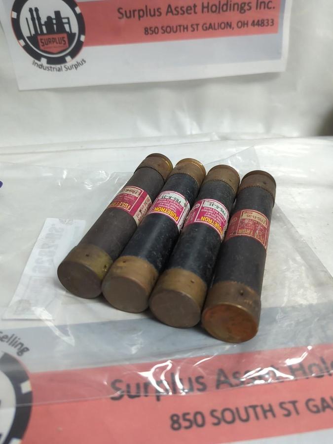 Used COOPER BUSSMANN,FRS-R-35,FUSETRON 35 AMP FUSE LOT OF 4 PRE-OWNED