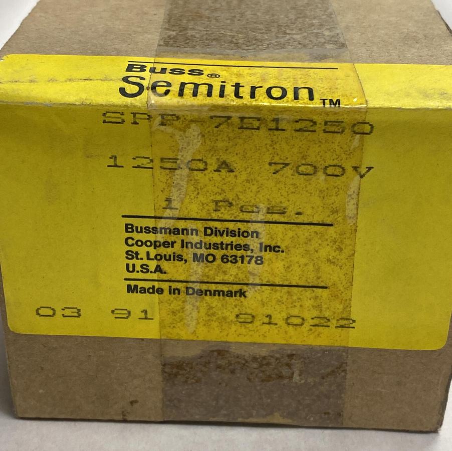 Used Cooper Bussmann Semitron,SPP-7E1250,Fuse 1250AMP 700V New In Box