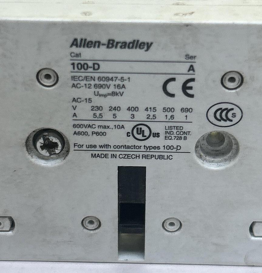 Used ALLEN BRADLEY,100-D,AUXILIARY BLOCK