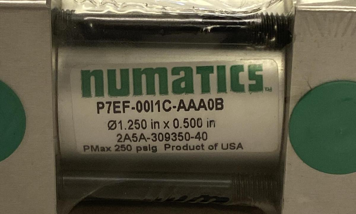 Used NUMATICS,P7EF-00I1C-AAA0B CYLINDER,1.25 INCH X .5 INCH NEW