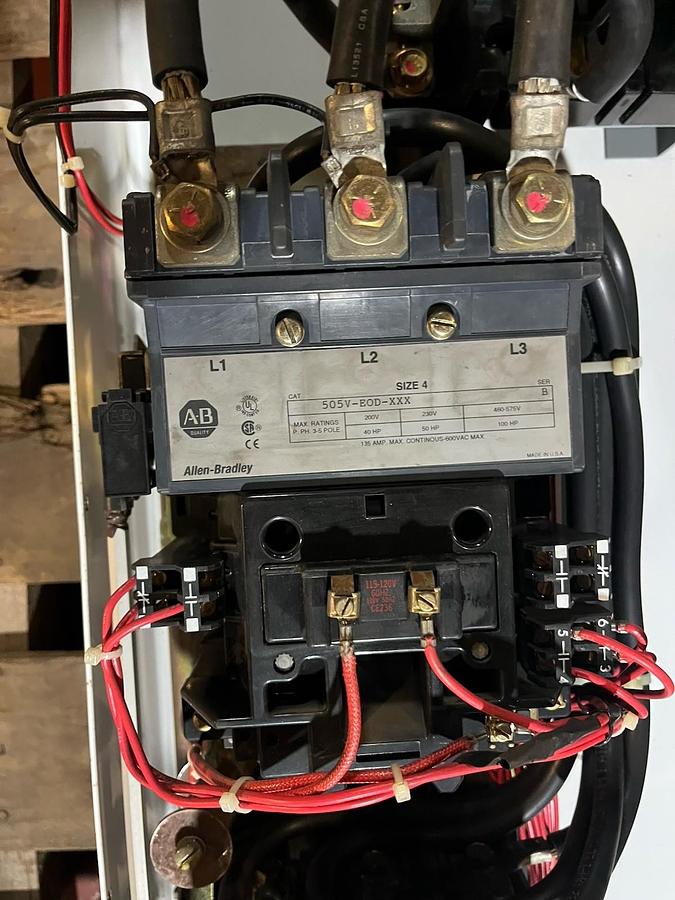 Used ALLEN BRADLEY,2106B,SIZE 4 FUSED REVERSING STARTER MCC BUCKET 505V-EOD-XXX 52"