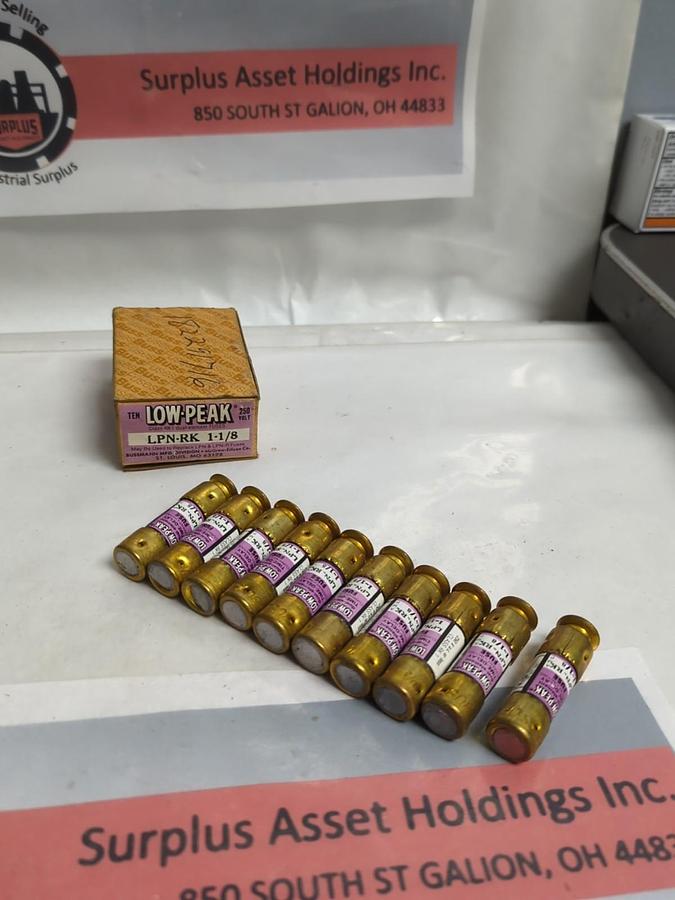 BUSSMANN,LPN-RK-1-1/8,LOW-PEAK 1-1/8 AMP FUSES BOX OF 10 NOS