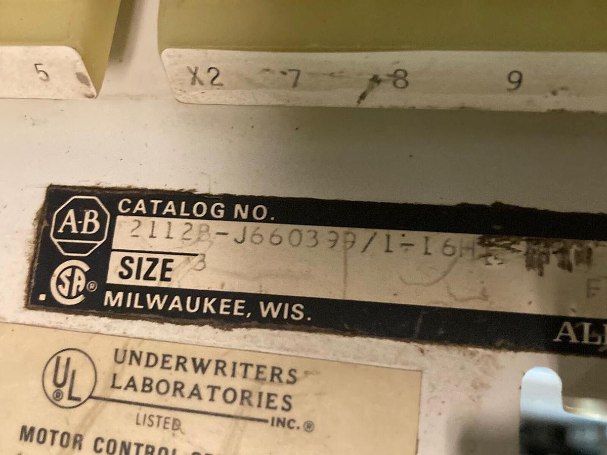 Used Allen-Bradley,2100 2112B,Size 3 MCC 32 Inch Starter Feeder Bucket