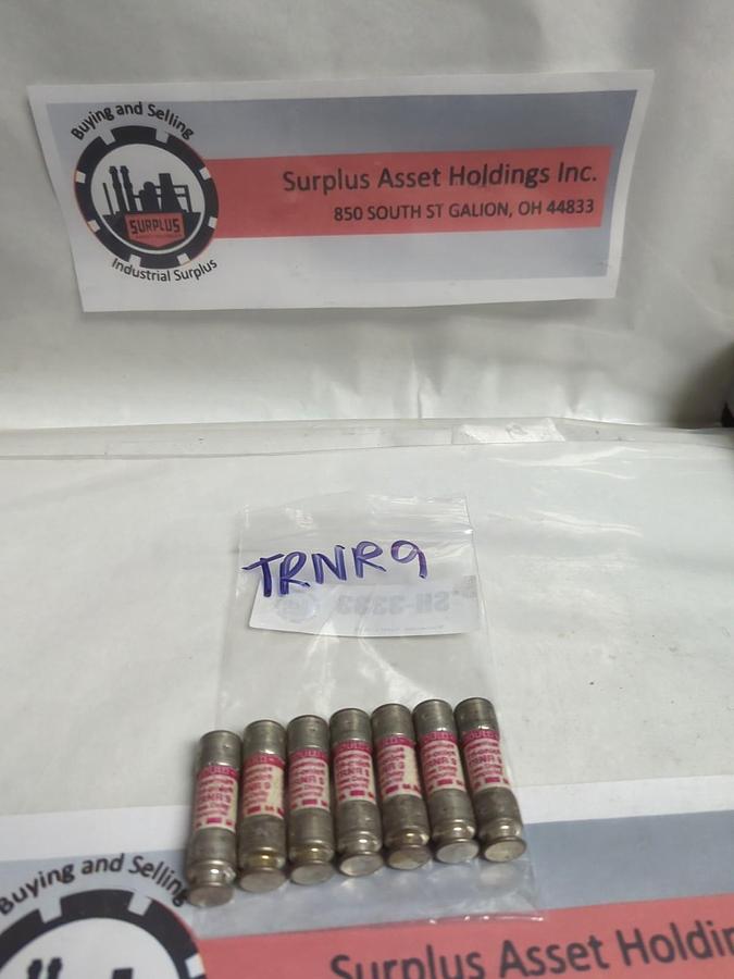 Used GOULD SHAWMUT,TRN-R9,TRI-ONIC 9 AMP FUSE LOT OF 7 PRE-OWNED