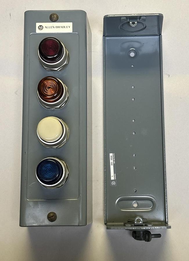 Used ALLEN BRADLEY,800H-4HZ,FOUR STATION PUSH BUTTON ENCLOSURE