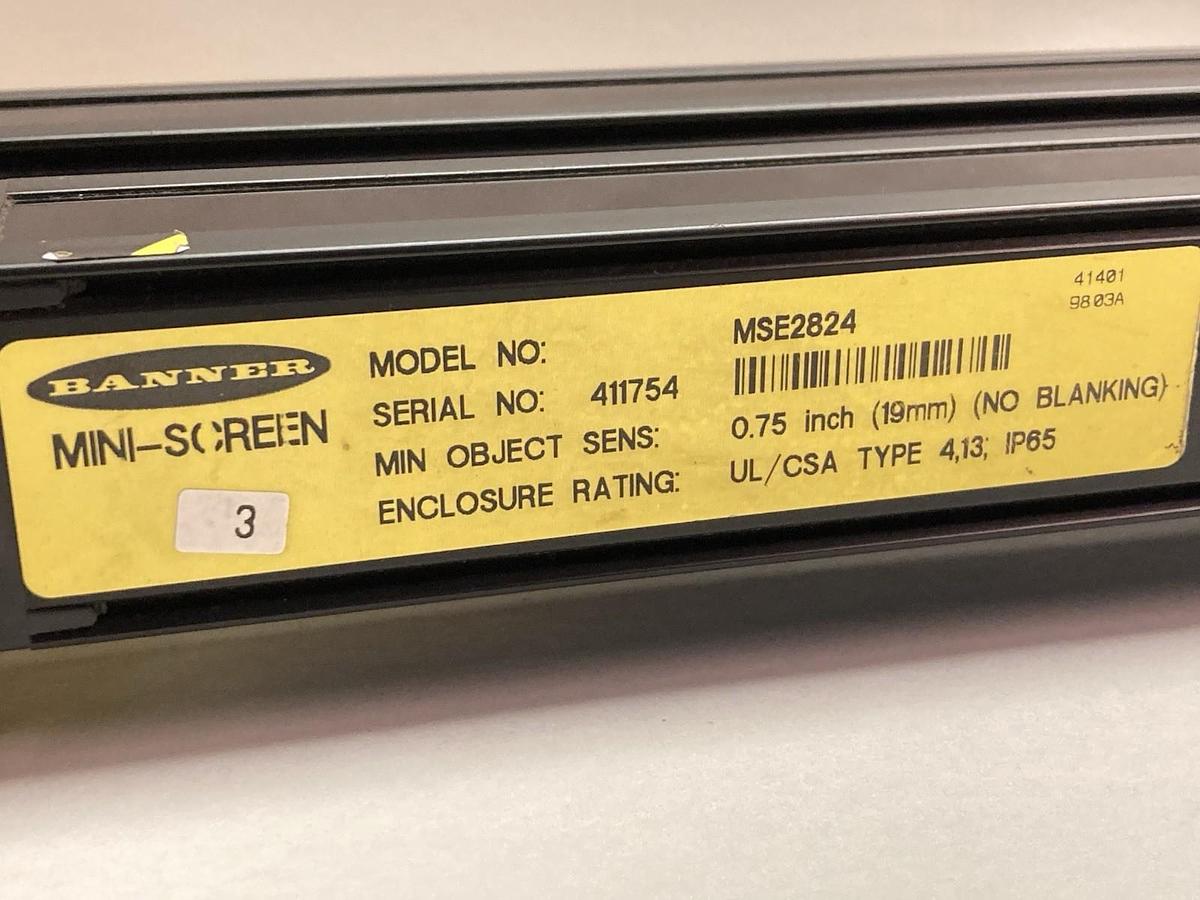 Used Banner,MSR2824 MSE2824,Light Curtain Pair 0.75 Inch Type 4,13 IP65
