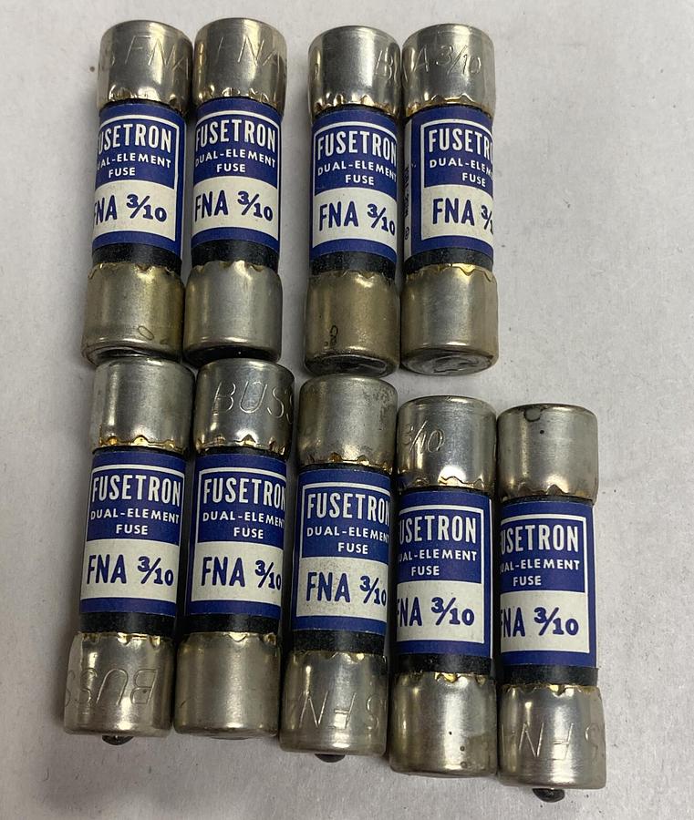 Bussmann,FNA-3/10,Fusetron Fuse Lot Of 9 NOS