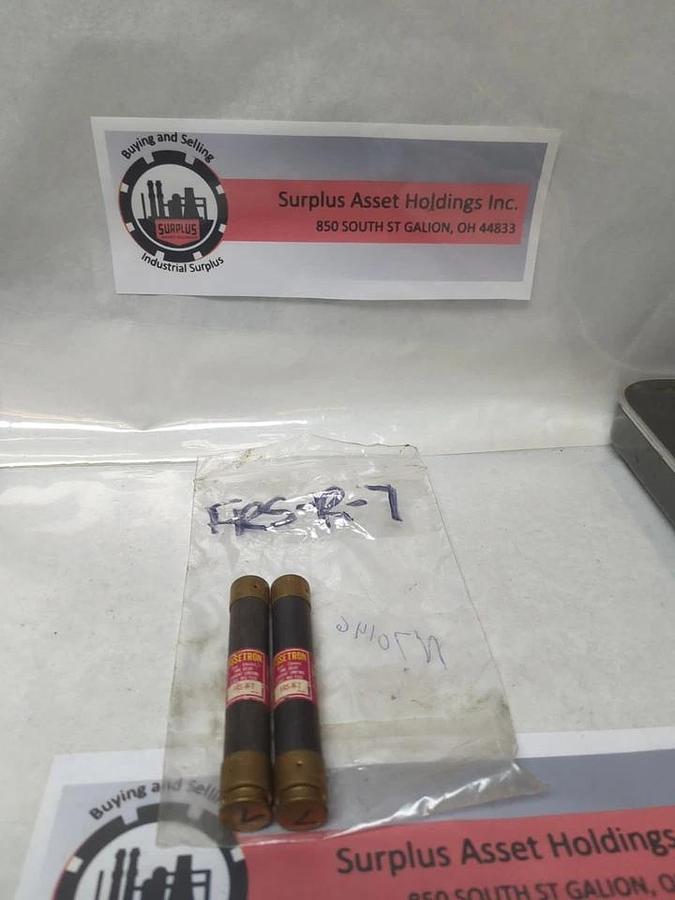 Used COOPER BUSSMAN,FRS-R-7,FUSETRON 7 AMP FUSE LOT OF 2 PRE-OWNED
