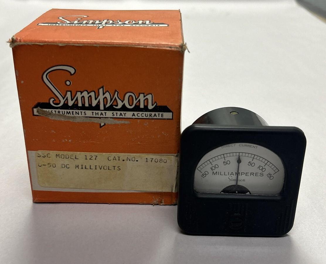 Used SIMPSON,17080,DIRECT CURRENT METER 0-50 MILLVOLTS NEW