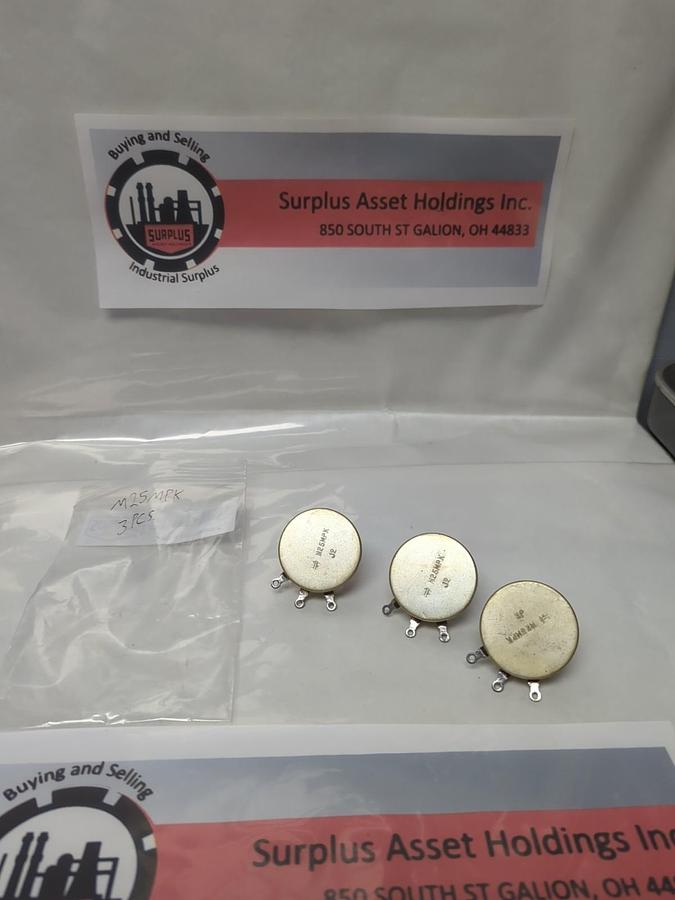 Used MALLORY,M25MPK,POTENTIOMETER LOT OF 3 PRE-OWNED