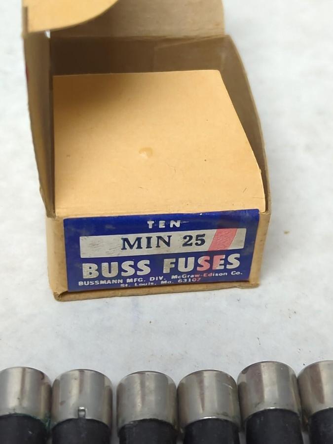 COOPER BUSSMANN,MIN 25,BUSS 25 AMP FUSES BOX OF 10 NOS