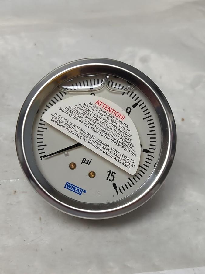 WIKA,4270828-0,GAUGE RANGE 0-15PSI 1/4 IN NPT BACK CONNECTION 2-1/2 IN FACE NOS