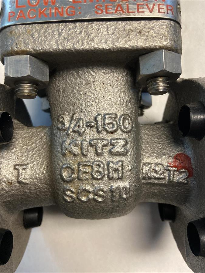 Kitz,B16-34,3/4IN Stainless Steel SS Gate Valve Class 150 CF8M 316 275psig/100f