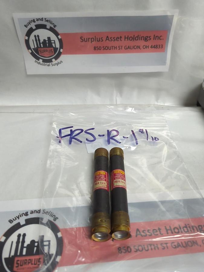 Used COOPER BUSSMANN,FRS-R-1-8/10,FUSETRON 1-8/10 AMP FUSE LOT OF 2 PRE-OWNED