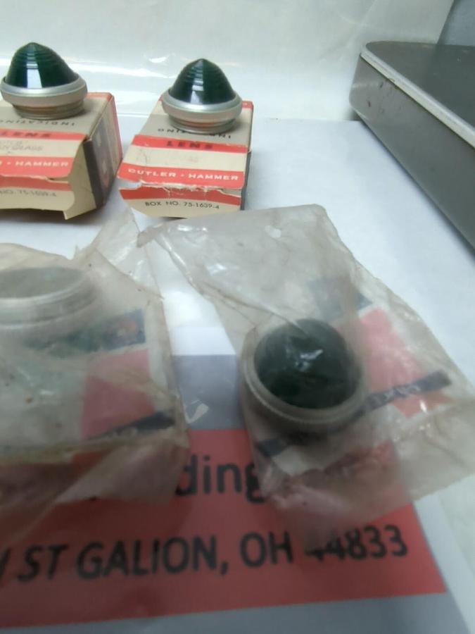 CUTLER-HAMMER,10250TC8,GREEN GLASS LENS LOT OF 10 NOS