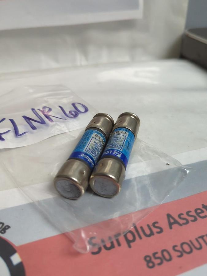 Used LITTELFUSE,FLNR-60,POWR-GARD 60 AMP FUSE LOT OF 2 PRE-OWNED