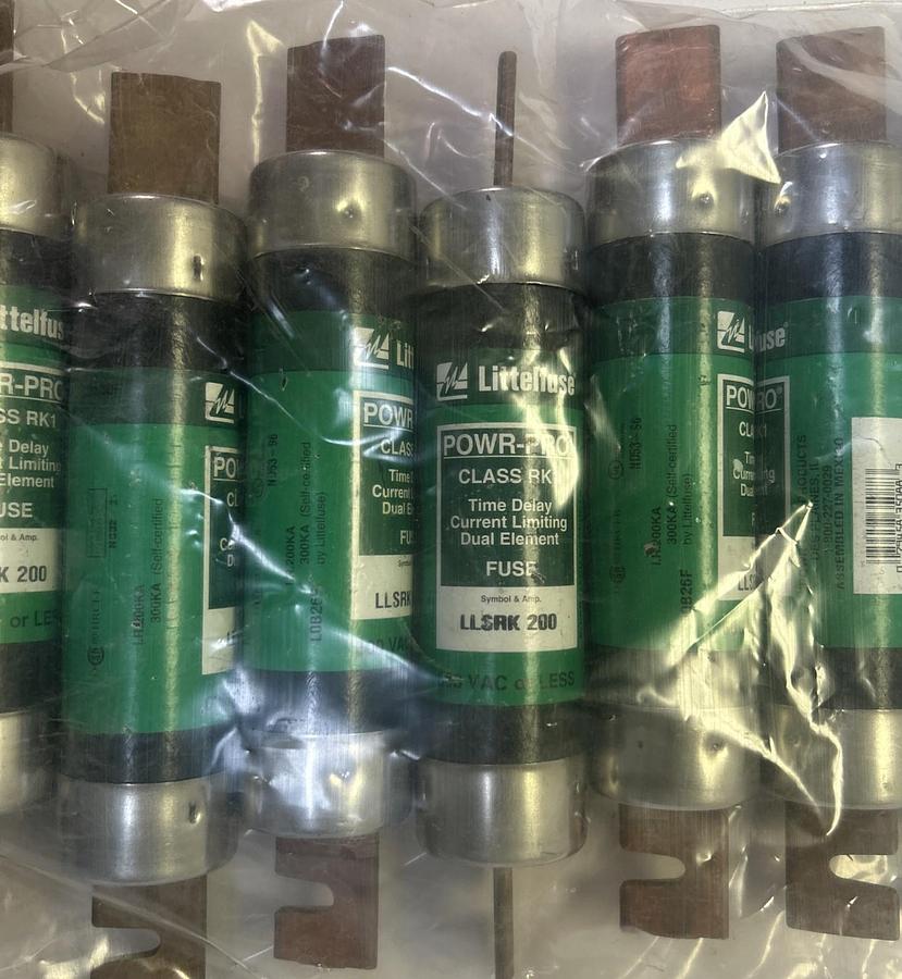 Used LITTELFUSE,LLSRK200,FUSE 200A 600V LOT OF 9